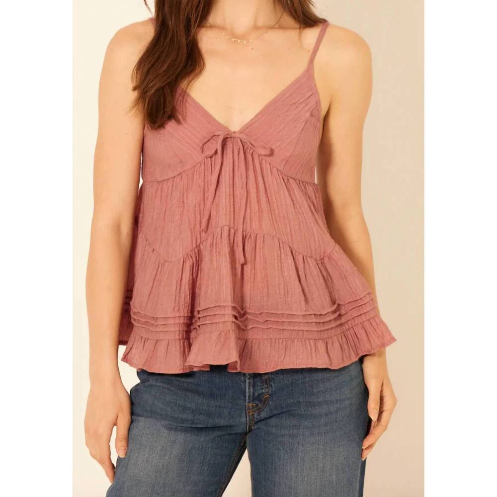 NEW BILA77 heart to know v-neck top in dusty rose